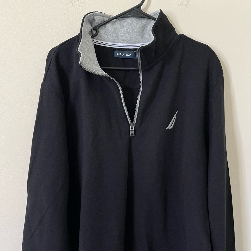 Nautica Men's Black Quarter-Zip Pullover Sweatshirt Size XL - Picture 4 of 10